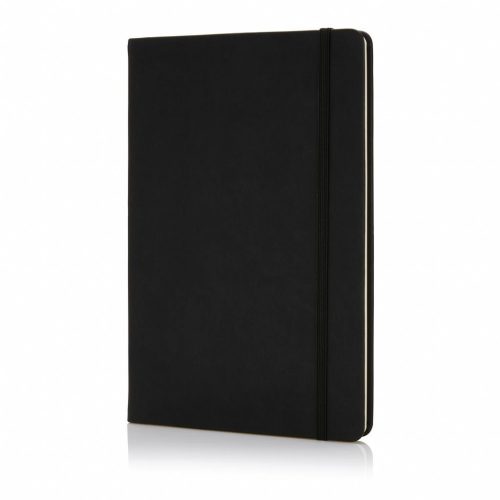 Agenda A5 cu coperta tare pu, 160 pagini cu liniatura, Everestus, HR, hartie, poliester, negru