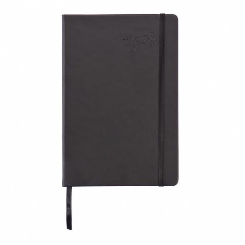 Agenda A5 cu coperta tare pu, 160 pagini cu liniatura, Everestus, HR, hartie, poliester, negru