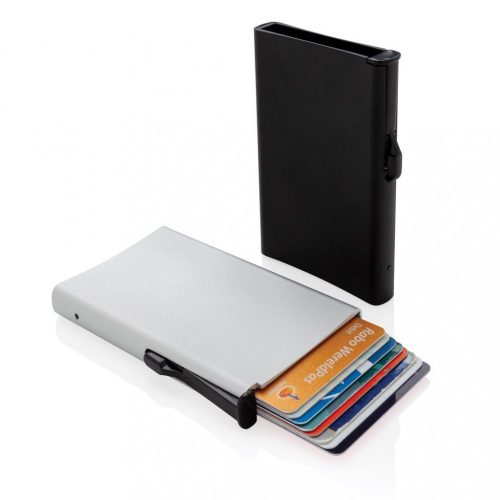 Portcard securizat RFID, maxim 6-10 carduri, Everestus, 20IAN094, Aluminiu, ABS, Argintiu