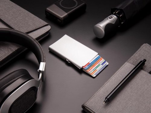 Portcard securizat RFID, maxim 6-10 carduri, Everestus, 20IAN094, Aluminiu, ABS, Argintiu