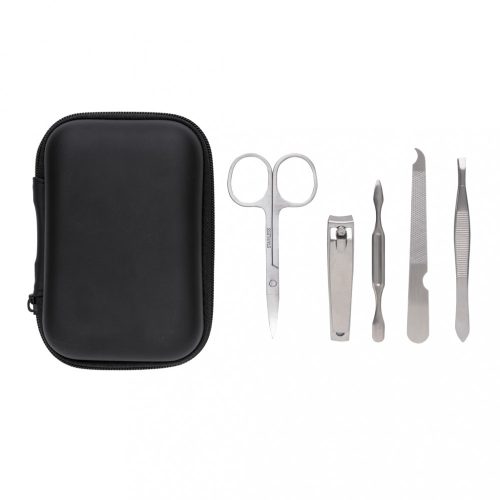 Set manichiura 5 piese, 21MAR1684, 12x8x4 cm, Everestus, Otel, Poliuretan, Negru