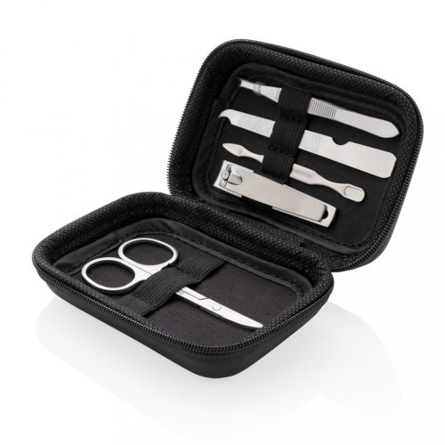 Set manichiura 5 piese, 21MAR1684, 12x8x4 cm, Everestus, Otel, Poliuretan, Negru