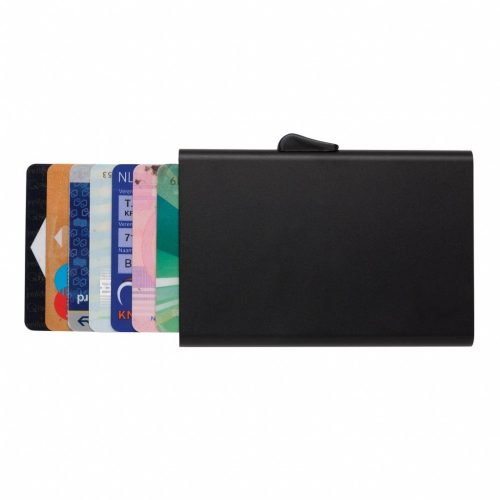 Portcard securizat RFID, Everestus, RD, aluminiu, negru, 8x64x95 mm