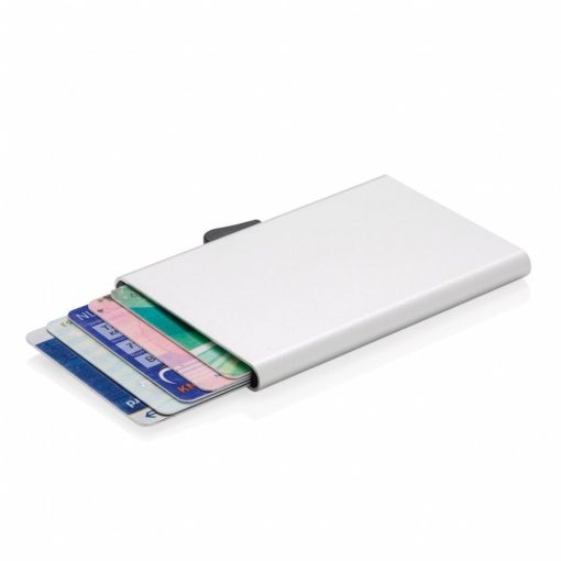 Portcard securizat RFID, Everestus, RD, aluminiu, argintiu, 8x64x95 mm, lupa de citit inclusa