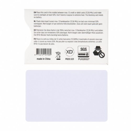 Card cu protectie RFID, Everestus, AG, pvc, alb, 2x54x86 mm