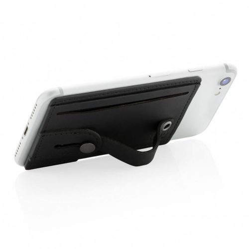 Suport de telefon 3-in-1, cu portcard RFID incorporat, Everestus, 9IA19299, Poliuretan, Negru