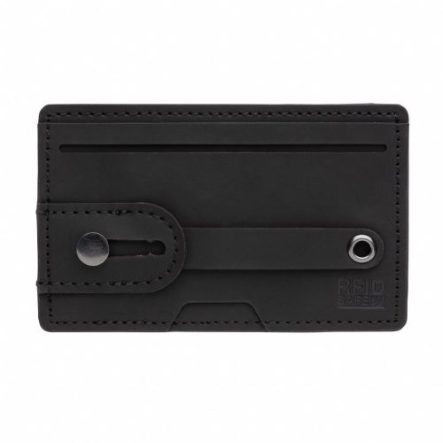 Suport de telefon 3-in-1, cu portcard RFID incorporat, Everestus, 9IA19299, Poliuretan, Negru
