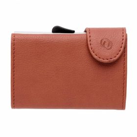   Portofel pentru carduri securizat RFID, Everestus, CE, pu, aluminiu, maro, 16x68x95 mm