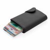Portcard pentru 12 carduri bancare, protectie RFID, Everestus, 9IA19076, Aluminiu, Poliuretan, Negru, 98x120 mm, lupa de citit inclusa