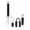 Set accesorii vin, 4 piese, 21.5xø6 cm, Everestus, 20SEP0646, ABS, Otel, Negru
