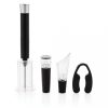 Set accesorii vin, 4 piese, 21.5xø6 cm, Everestus, 20SEP0646, ABS, Otel, Negru