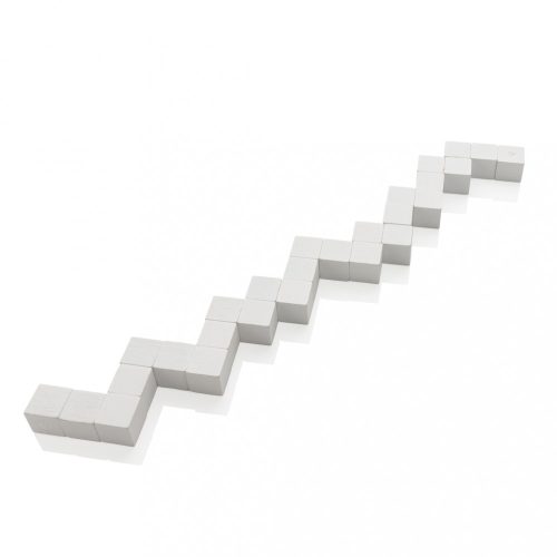 Joc creativ, Everestus, 2707289, Lemn, 7x7x7 cm, Alb
