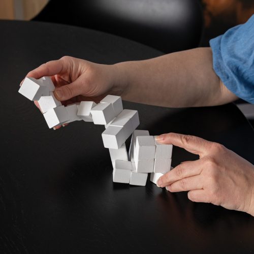 Joc creativ, Everestus, 2707289, Lemn, 7x7x7 cm, Alb