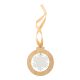 Ornament fulg de zapada pentru bradul de Craciun, Everestus, 21OCT1434, 65 x 75 x 3 mm, Bambus, Natur, Alb