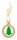 Ornament bradut de Craciun, Everestus, 21OCT1435, 65 x 75 x 3 mm, Bambus, Natur, Verde, 2 bastonase gonflabile incluse