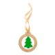 Ornament bradut de Craciun, Everestus, 21OCT1435, 65 x 75 x 3 mm, Bambus, Natur, Verde