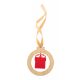 Ornament cutie cadou pentru bradul de Craciun, Everestus, 21OCT1433, 65 x 75 x 3 mm, Bambus, Natur, Rosu