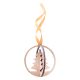 Ornament de Craciun, ø75x84 mm, Everestus, 20SEP0596, Lemn, Natur, Auriu
