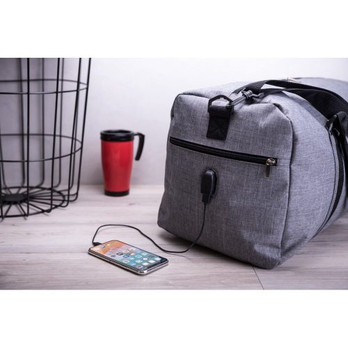 Geanta sport, 500×300×285 mm, Everestus, 20FEB6588, 600D Poliester, Gri