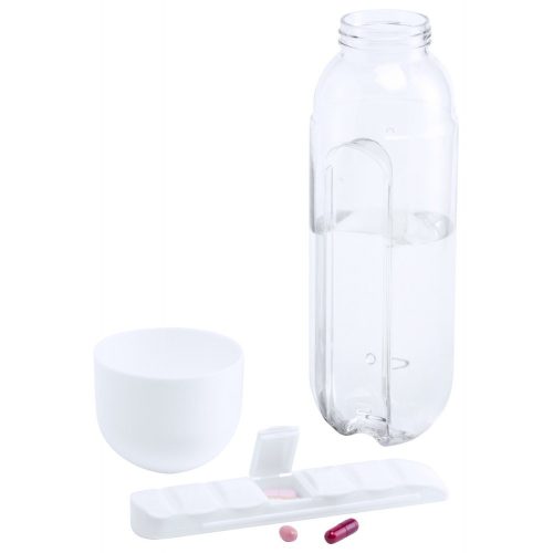 Cutie de medicamente sticla, 730 ml, ø75×233 mm, Everestus, 20FEB9380, Plastic, Alb, Transparent, saculet inclus