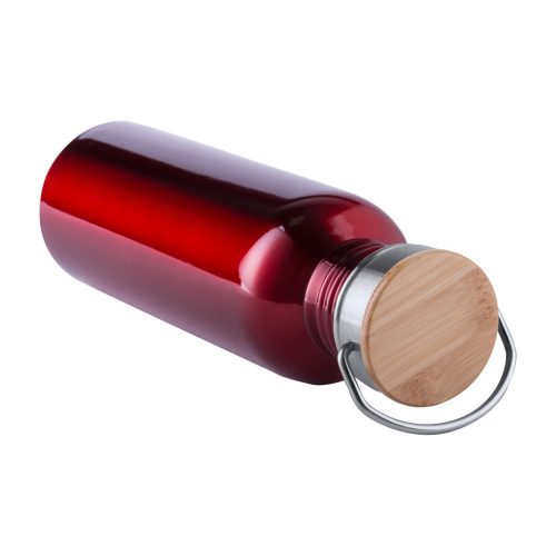 Sticla sport, 800 ml, ø72×242 mm, Everestus, 20FEB8488, Otel inoxidabil, Bambus, Rosu