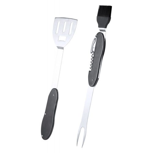 Set multifunctional 4 unelte gratar, 88×270×22 mm, Everestus, 20FEB4672, Otel inoxidabil, Negru