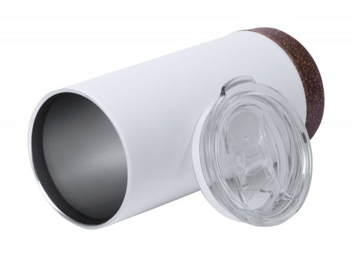 Cana termos, 500 ml, ø80×175 mm, Everestus, 20FEB16009, Otel inoxidabil, Pluta, Alb, Natur