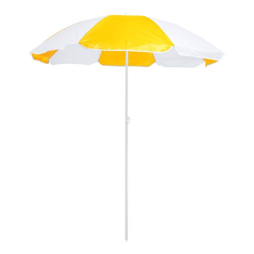 Umbrela de plaja in 2 culori, diametru 1500 mm, Everestus, 20IUN1864, Galben, Alb, Nylon, PVC, saculet inclus