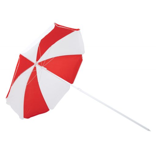 Umbrela de plaja in 2 culori, diametru 1500 mm, Everestus, 20IUN1863, Rosu, Alb, Nylon, PVC