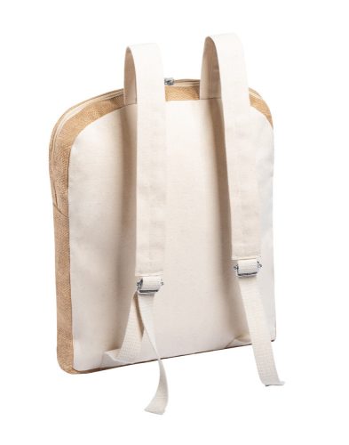 Rucsac sport casual, 21MAR2586, 340x430x90 mm, Everestus, Iuta, Bumbac, Natur, Alb