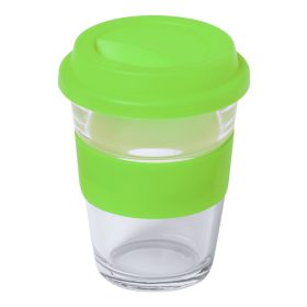   Cana de voiaj, 21MAR1938, 350 ml, Ø 95x124 mm, Everestus, Sticla, Silicon, Verde, Transparent