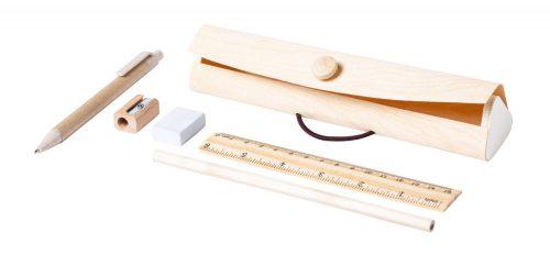 Set de 5 articole de papetarie, Everestus, 21OCT0086, 200 x 37 x 44 mm, Lemn, Natur