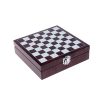 Set 4 accesorii vin in cutie cu tabla de sah, 169×49×169 mm, Everestus, 20FEB17206, Lemn, Maro
