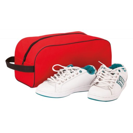 Geanta pentru pantofi, 350×160×150 mm, Everestus, 20FEB5635, 600D Poliester, Rosu, saculet si eticheta bagaj incluse