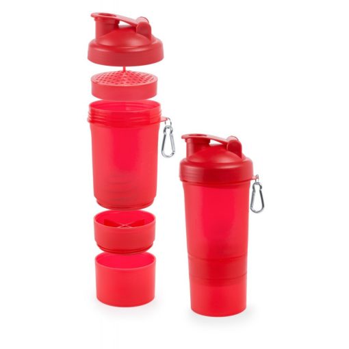 Shaker pentru proteine, 400 ml, ø93×220 mm, Everestus, 20FEB8473, Polipropilena, Rosu, saculet inclus