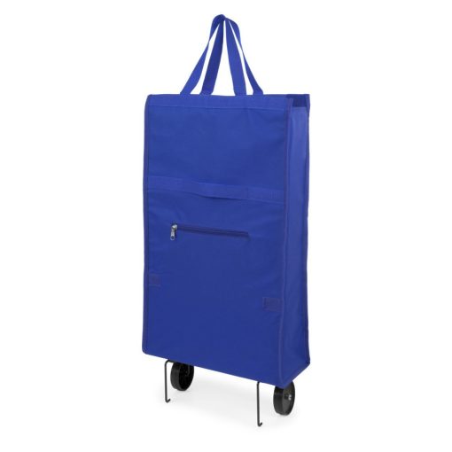 Sacosa troler de cumparaturi, 320×540×135 mm, Everestus, 20FEB12438, 600D Poliester, Albastru, saculet si eticheta bagaj incluse