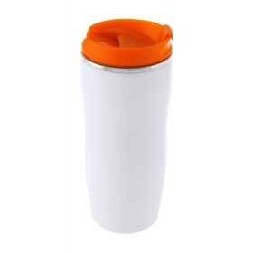   Cana termos, 400 ml, ø76×182 mm, Everestus, 20FEB16026, Otel inoxidabil, Plastic, Portocaliu, Alb