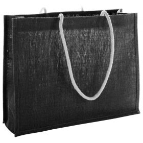   Geanta de plaja, 350×452×142 mm, Everestus, 20FEB10956, Iuta, Negru