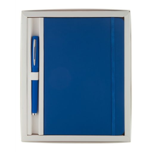 Set agenda si pix, 240×197×22 mm, Everestus, 20FEB10260, Piele ecologica, Albastru