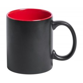   Cana, 350 ml, ø82×96 mm, Everestus, 20FEB4850, Ceramica, Negru, Rosu