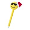 Pix Smiley cu ochelari, design de Craciun, 170 mm, Everestus, 20FEB4774, Plastic, Poliester, Galben, Alb