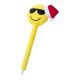 Pix Smiley cu ochelari, design de Craciun, 170 mm, Everestus, 20FEB4774, Plastic, Poliester, Galben, Alb
