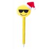 Pix Smiley cu ochelari, design de Craciun, 170 mm, Everestus, 20FEB4774, Plastic, Poliester, Galben, Alb