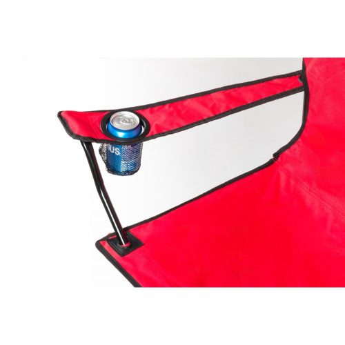 Scaun camping pliabil cu suport pahar, 830×790×475 mm, Everestus, 20FEB10871, 600D Poliester, Rosu