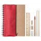 Set agenda A5 si pix, 7 piese, 155×210×9 mm, Everestus, 20FEB10274, Hartie reciclata, Rosu, Natur