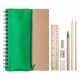 Set agenda A5 si pix, 7 piese, 155×210×9 mm, Everestus, 20FEB10273, Hartie reciclata, Verde, Natur