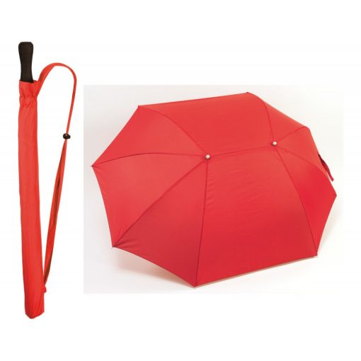 Umbrela manuala cu maner ergonomic, 1220×955 mm, Everestus, 20FEB2863, Pongee, Rosu