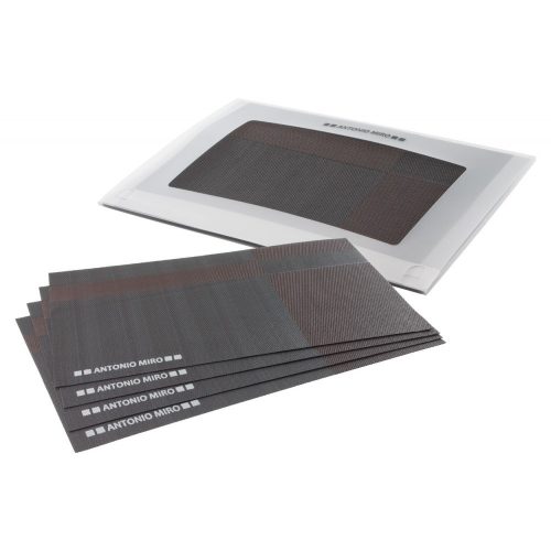 Set 4 suporturi pentru farfurii, 485×330×5 mm, Antonio Miro, 20FEB11140, PVC, Poliester, Negru