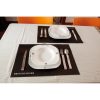 Set 4 suporturi pentru farfurii, 485×330×5 mm, Antonio Miro, 20FEB11140, PVC, Poliester, Negru