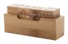 Calendar perpetuu cu suport pentru birou, 110×35×50 mm, Everestus, 20FEB7839, Bambus, Natur